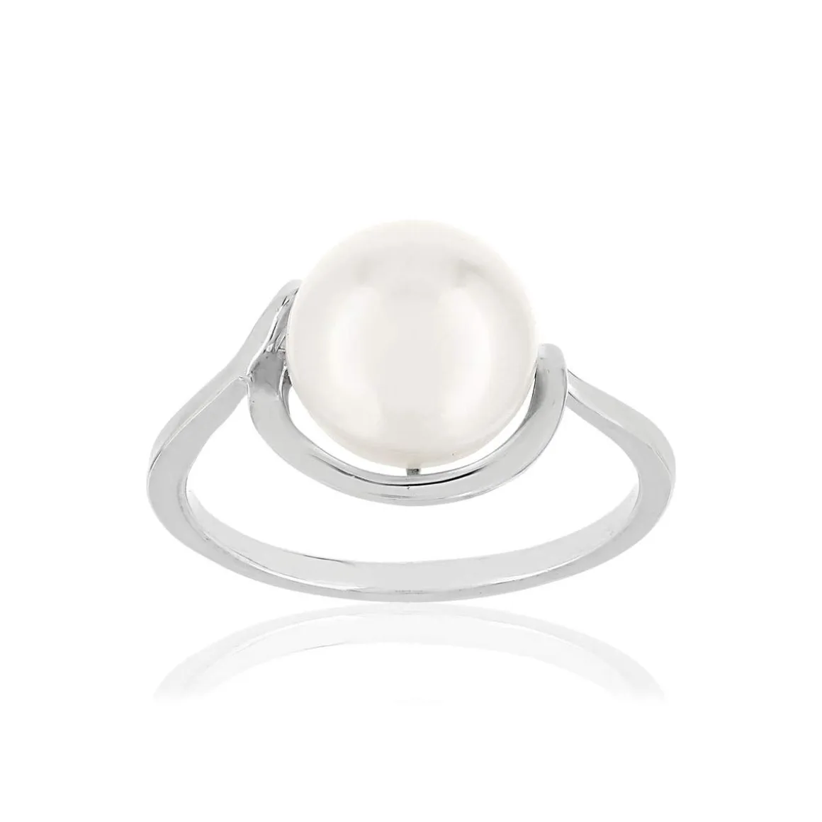 Bague argent 925, perle de culture de Chine.