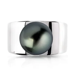 Bague argent 925 perle de culture de Tahiti