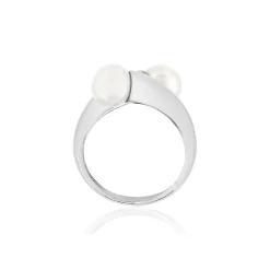 Bague argent perles de culture de chine