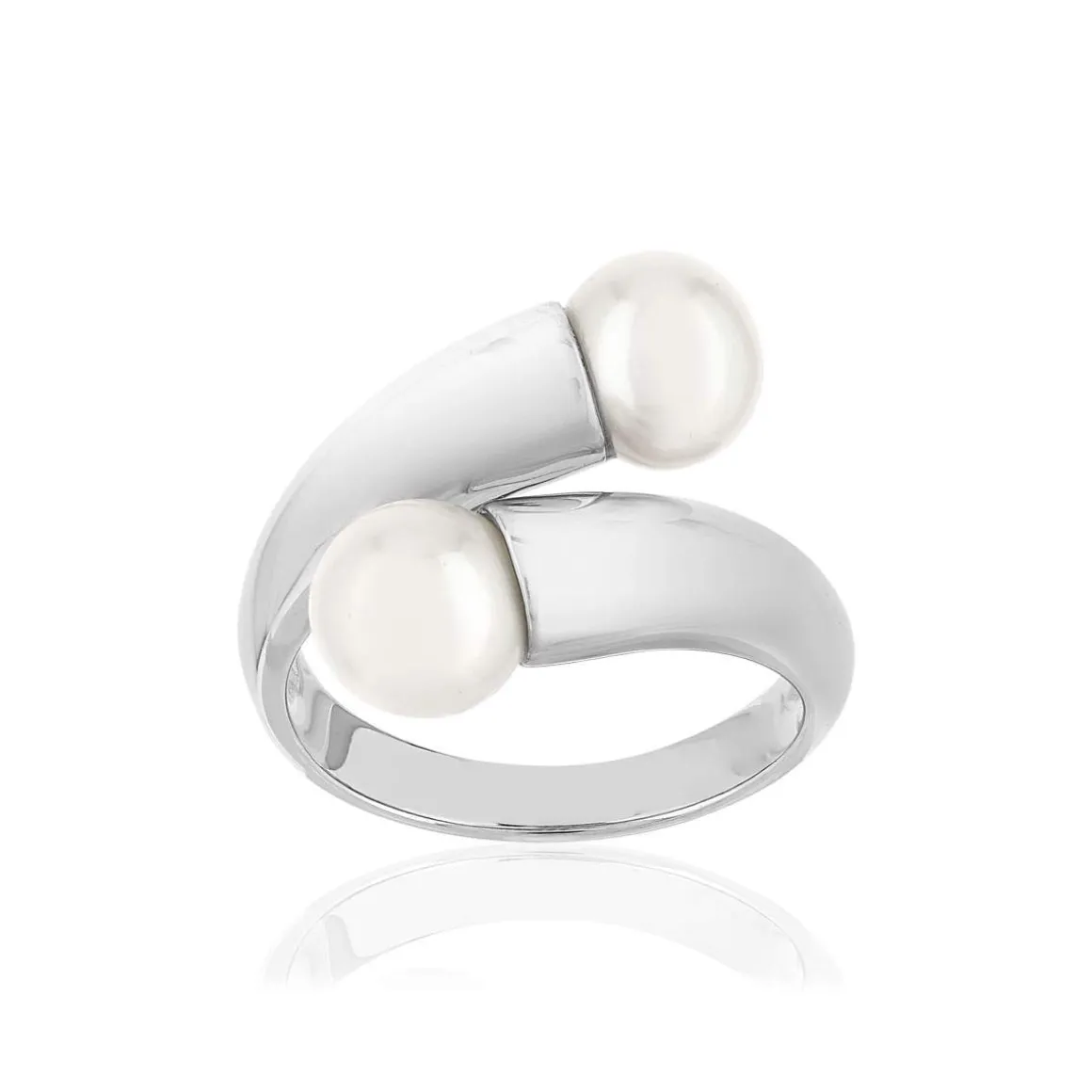 Bague argent perles de culture de chine