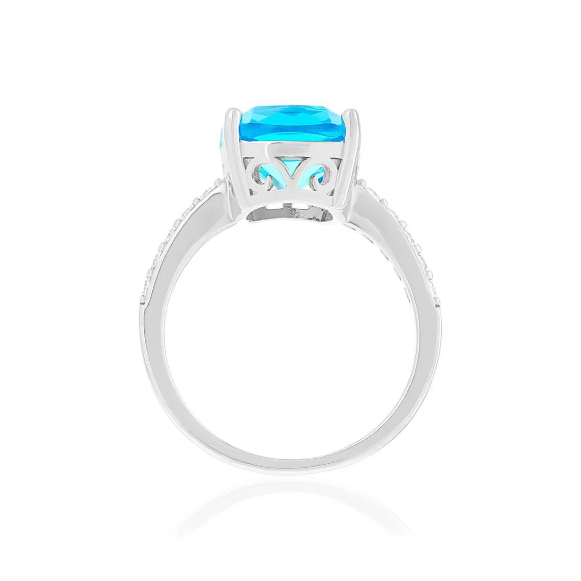 Bague argent 925 pierres imitation et zirconias