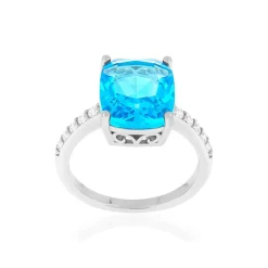 Bague argent 925 pierres imitation et zirconias