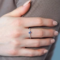 Bague argent 925 pierres imitation bleues