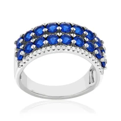 Bague argent 925 pierres synthétiques et zirconias