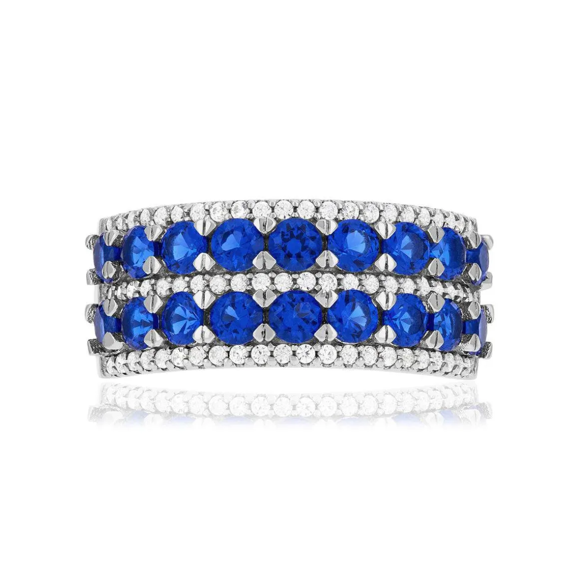 Bague argent 925 pierres synthétiques et zirconias