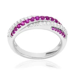Bague argent 925 pierres synthétiques et zirconias