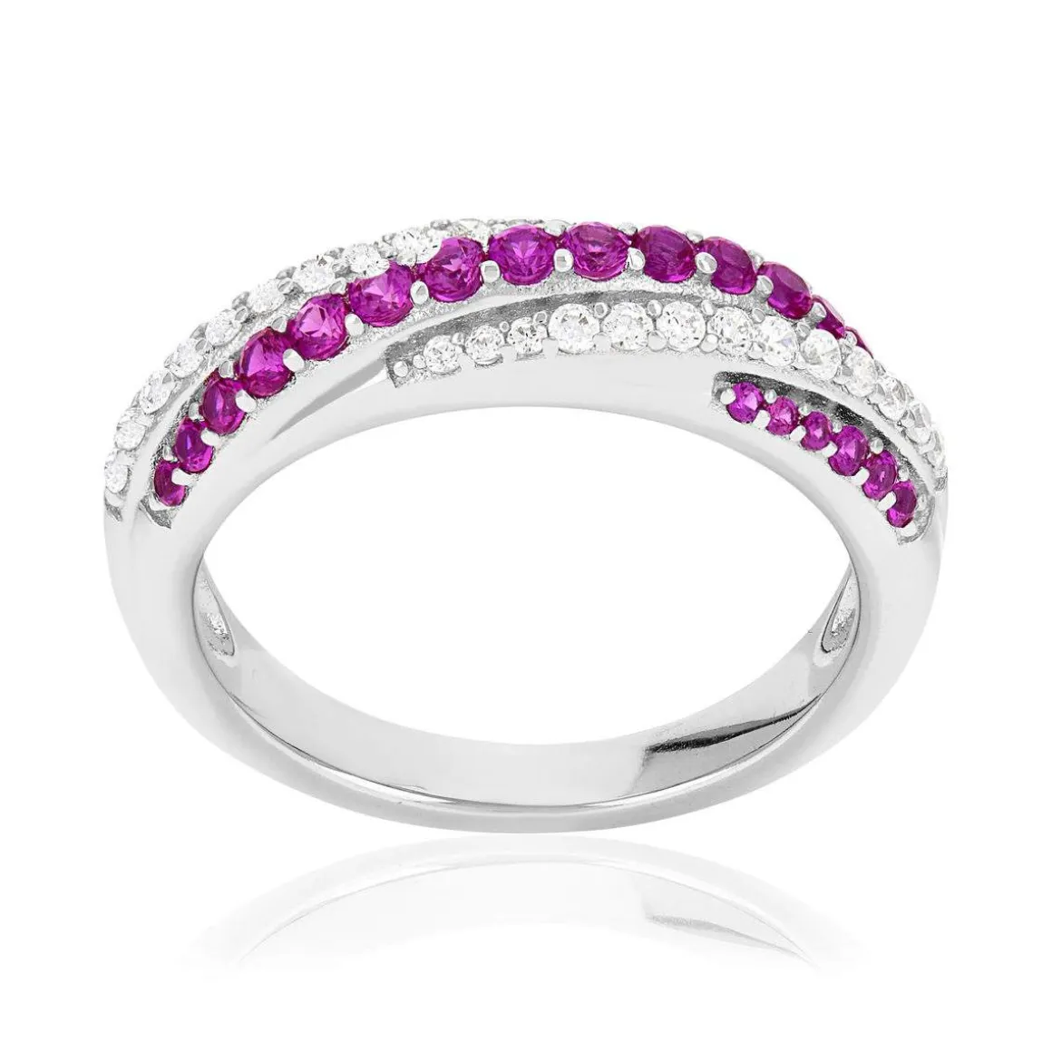 Bague argent 925 pierres synthétiques et zirconias