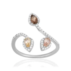 Bague argent 925 pierres synthétiques et zirconias