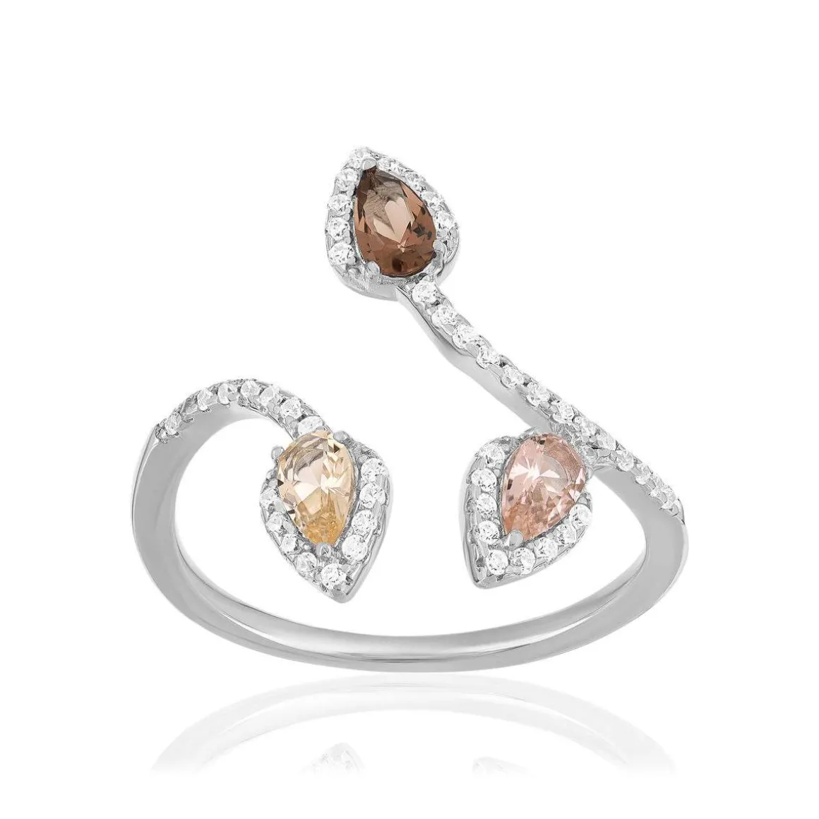Bague argent 925 pierres synthétiques et zirconias