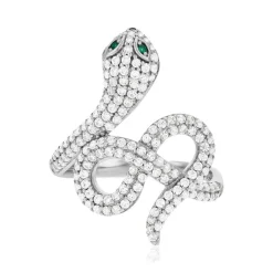 Bague argent 925 pierres synthétiques et zirconias motif serpent