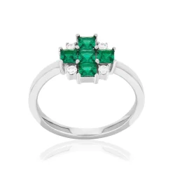 Bague argent 925 pierres synthétiques et zirconias