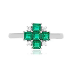 Bague argent 925 pierres synthétiques et zirconias
