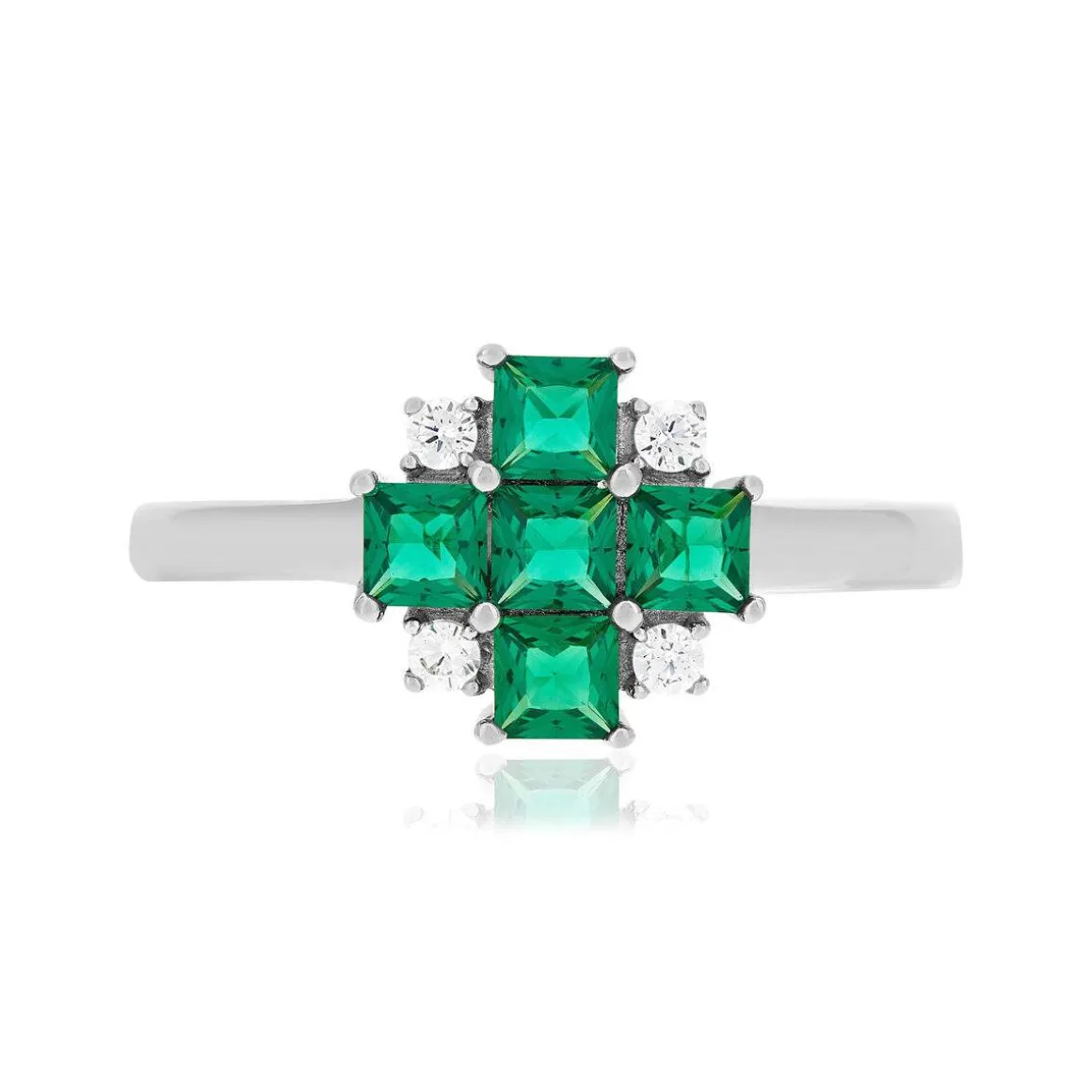 Bague argent 925 pierres synthétiques et zirconias
