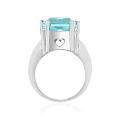 Bague argent 925 pierre synthétique bleue