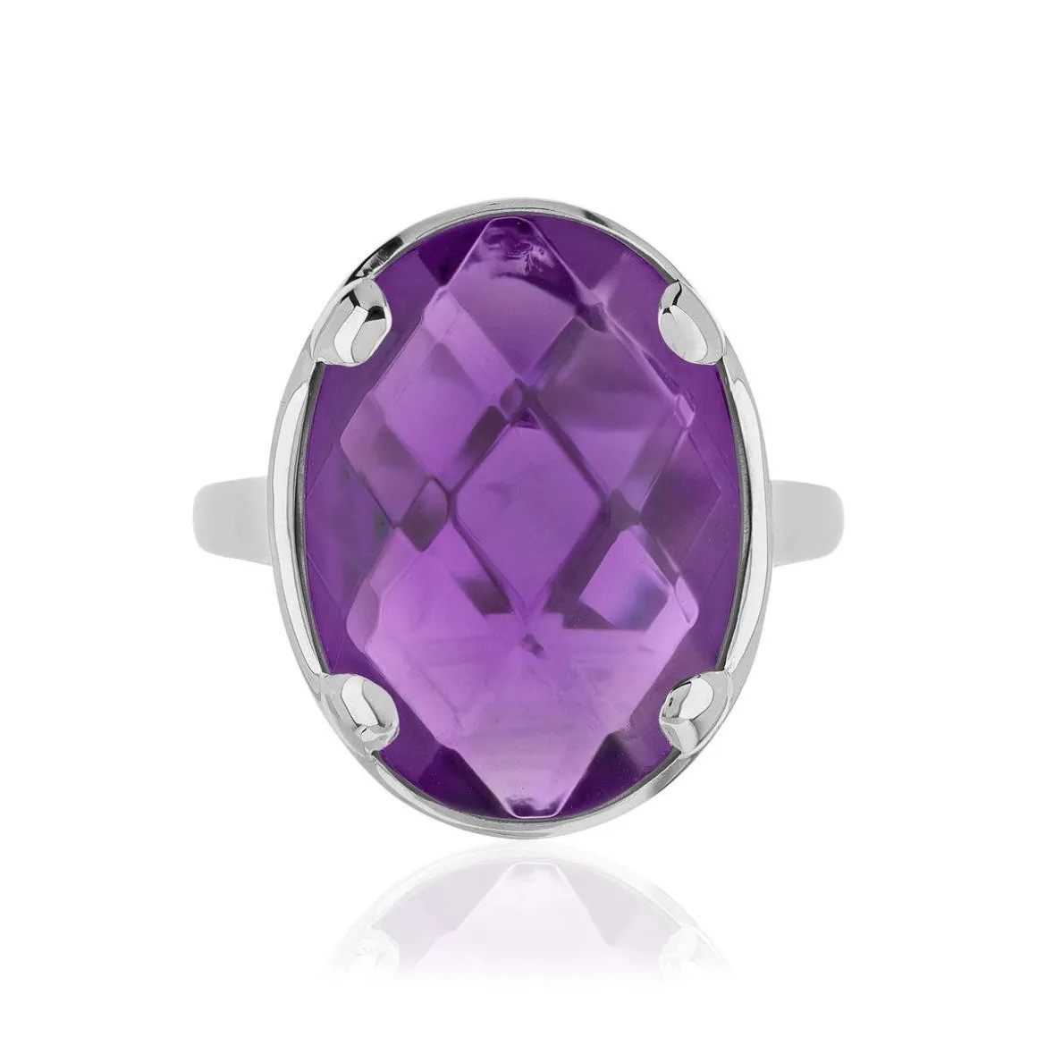 Bague argent 925 pierre synthétique violette