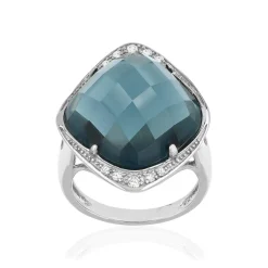Bague argent 925 pierre synthétique zirconias