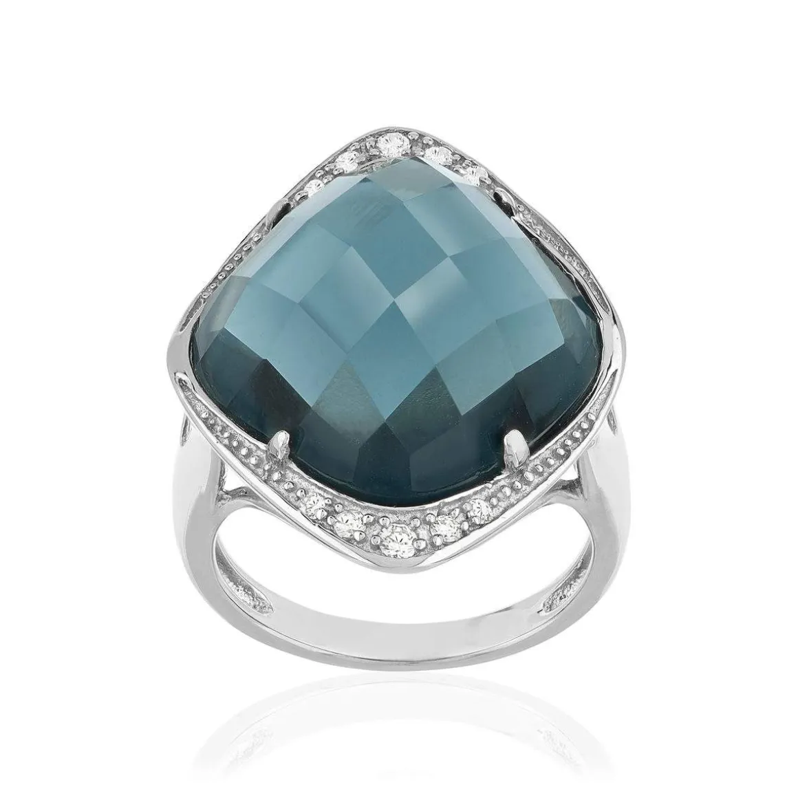 Bague argent 925 pierre synthétique zirconias