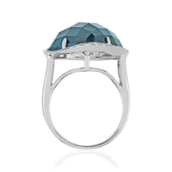 Bague argent 925 pierre synthétique zirconias