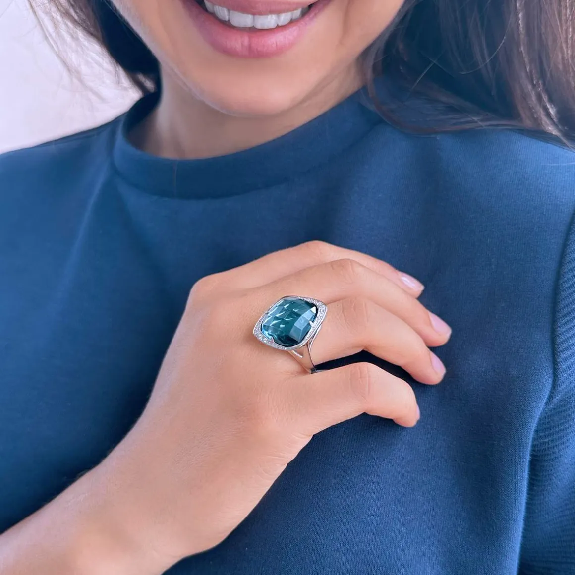 Bague argent 925 pierre synthétique zirconias