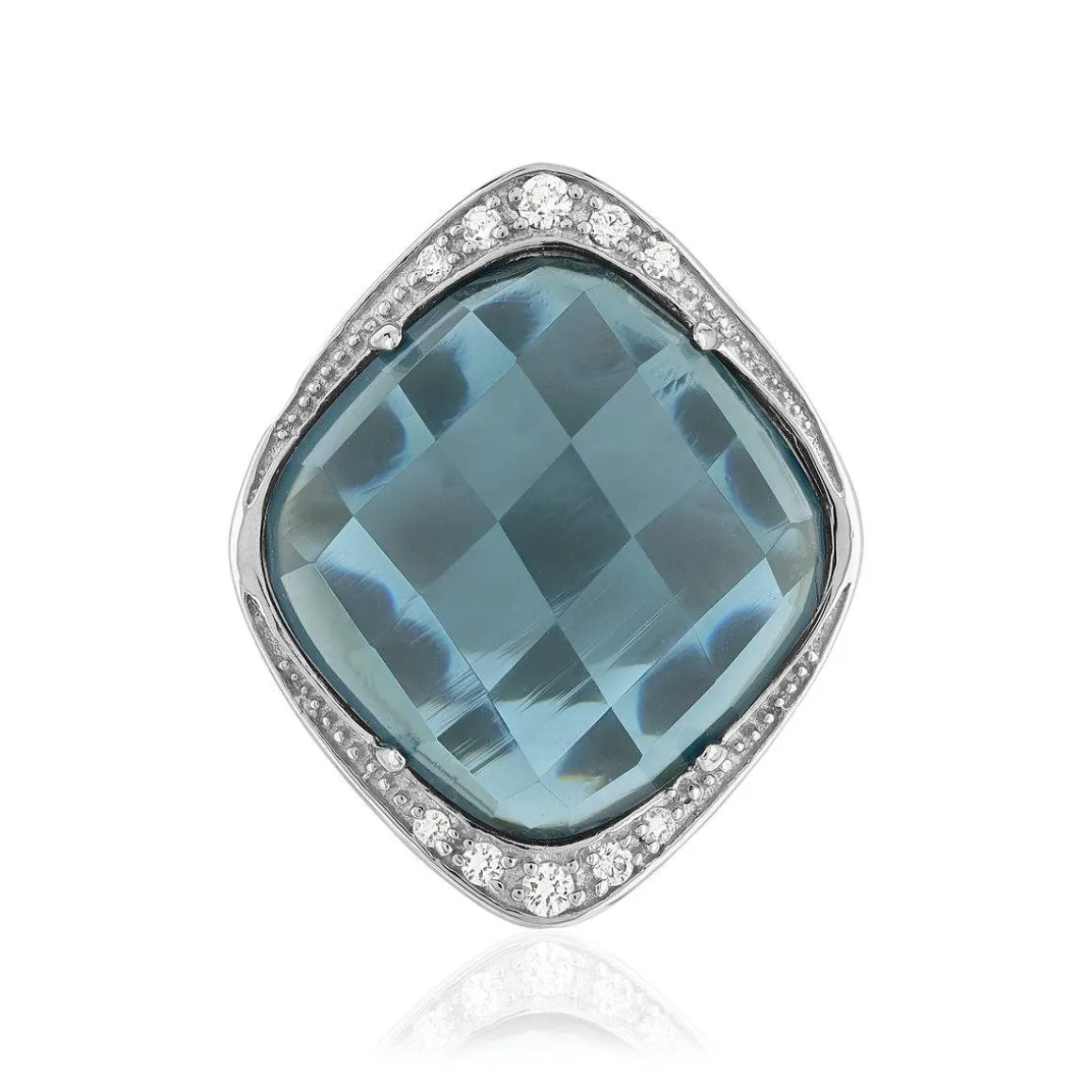 Bague argent 925 pierre synthétique zirconias