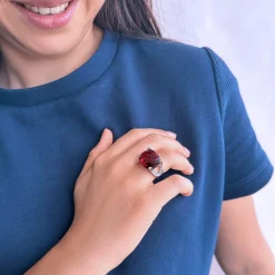 Bague argent 925 pierre synthétique zirconias