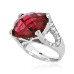 Bague argent 925 pierre synthétique zirconias