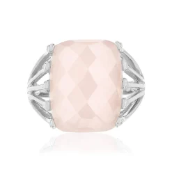 Bague argent 925 quartz rose