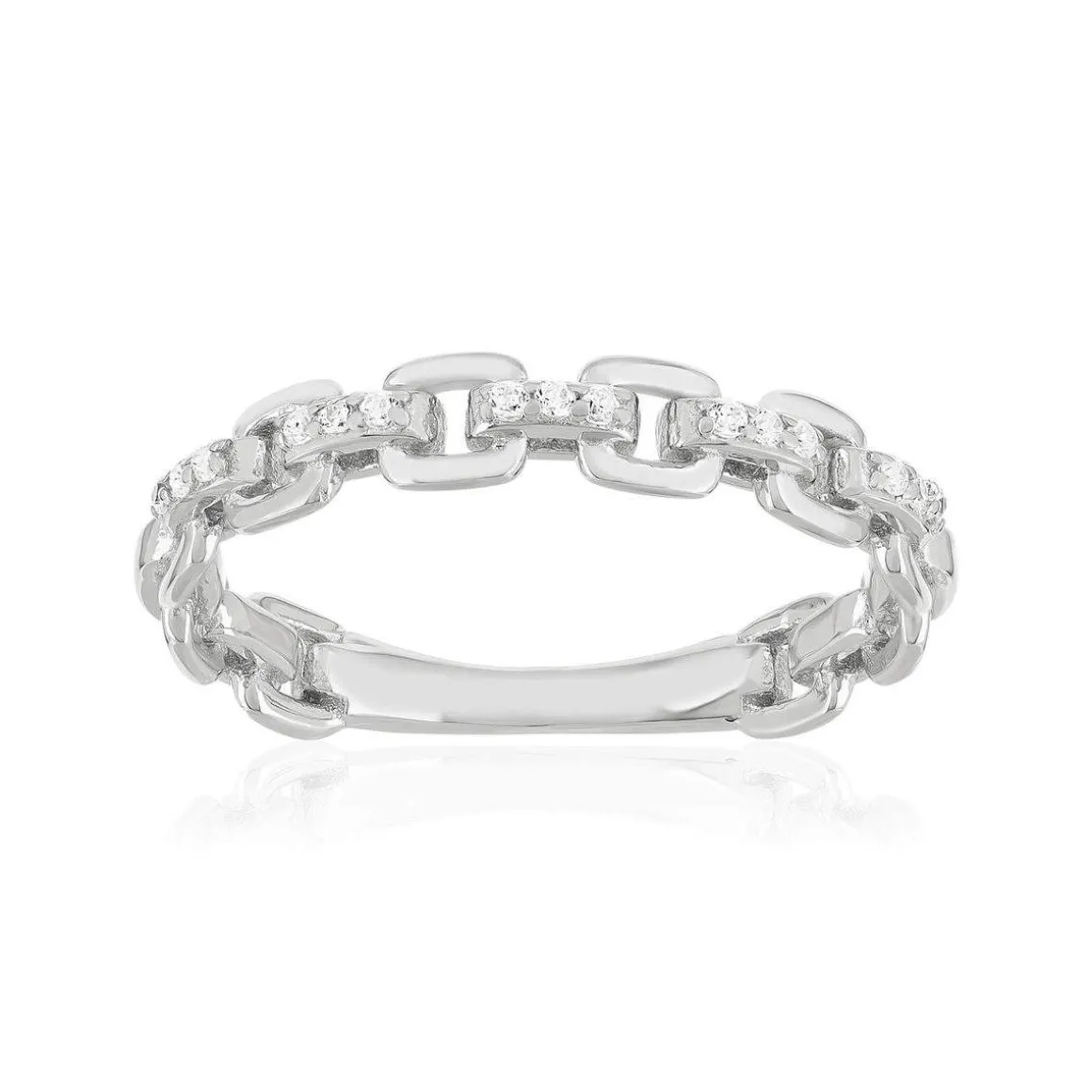 Bague argent 925 rhodié zirconias
