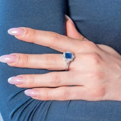 Bague argent 925 rubis synthétique rouge et zirconias