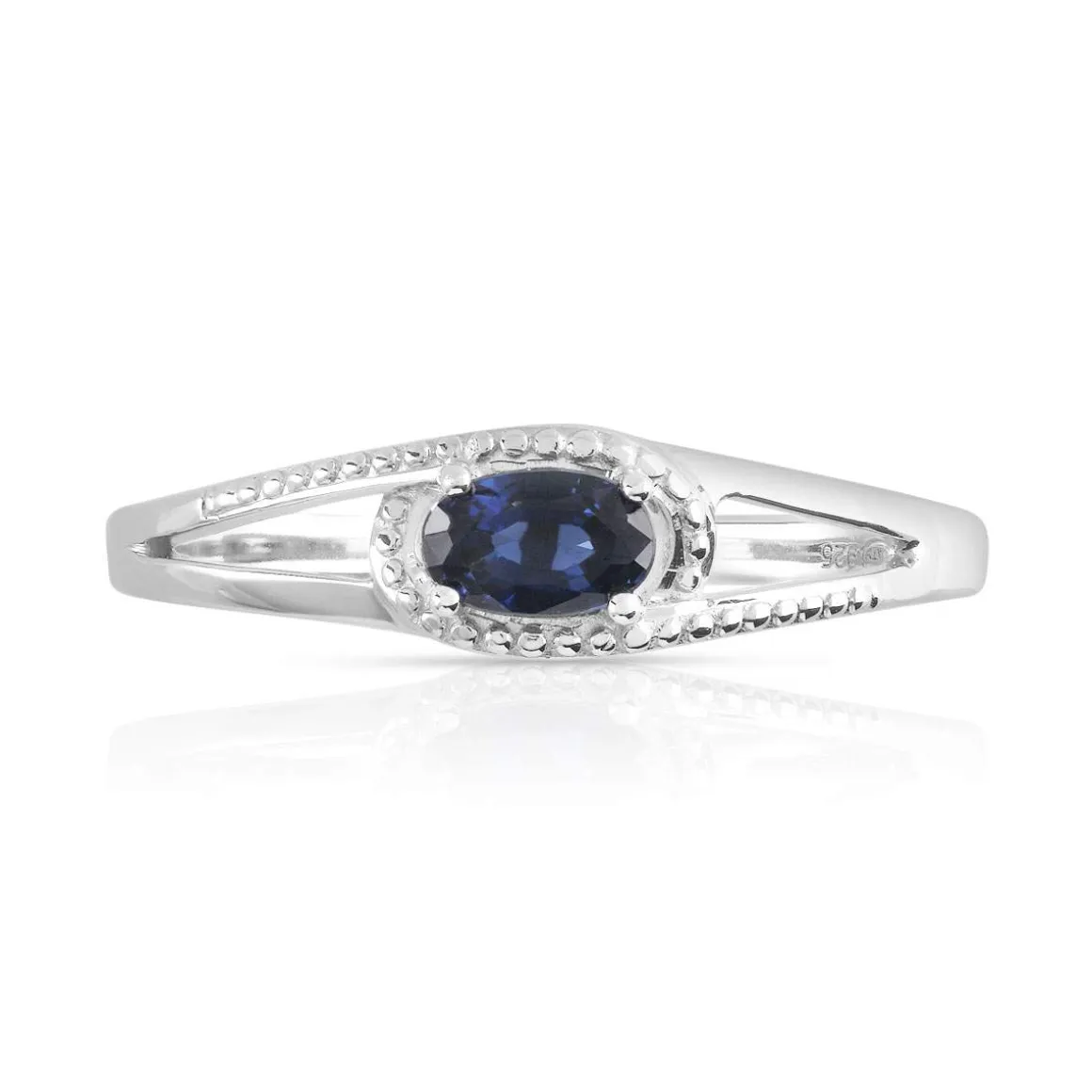 Bague argent 925 saphir ovale