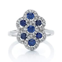 Bague argent 925 saphirs imitations zirconia