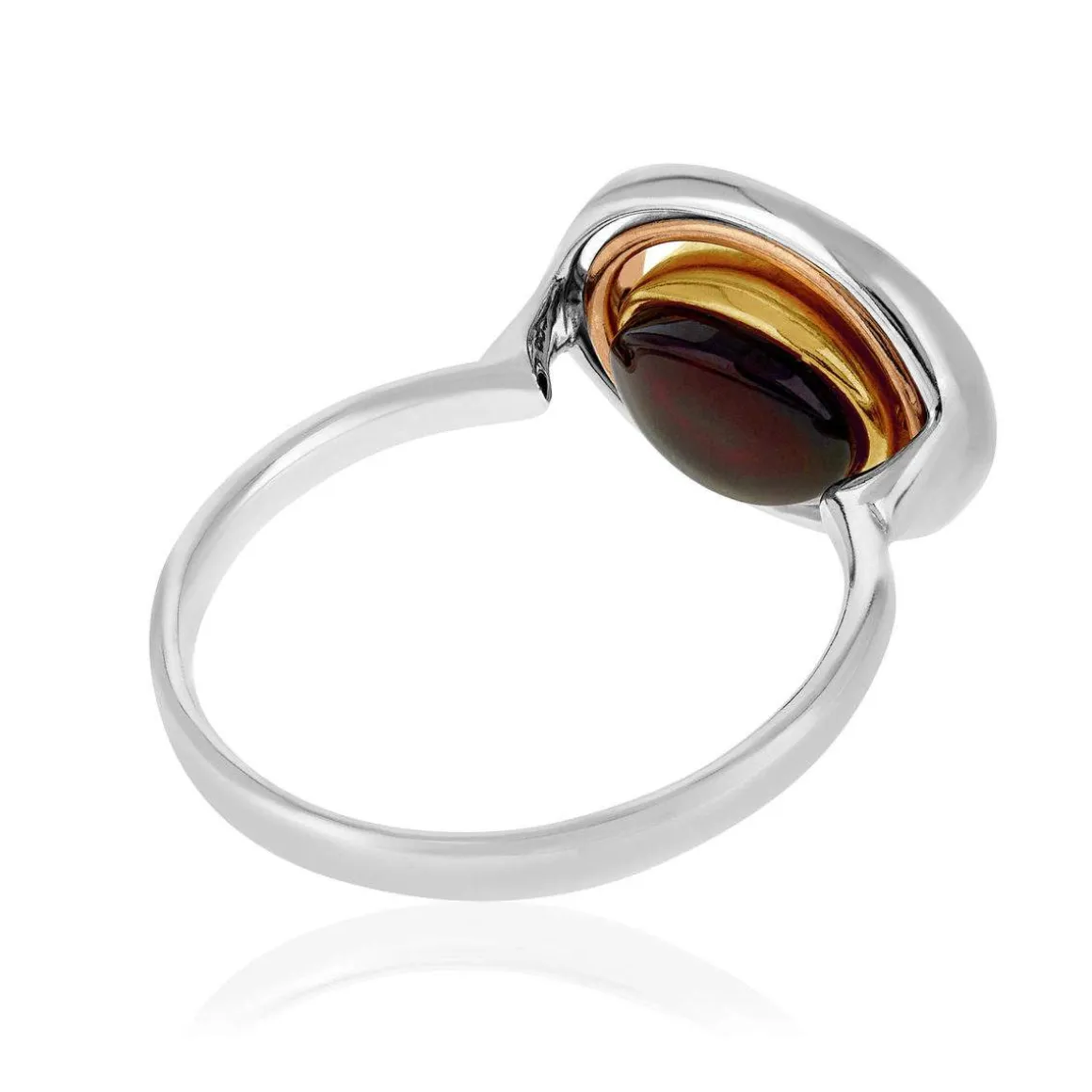 Bague argent 925 3 tons ambre