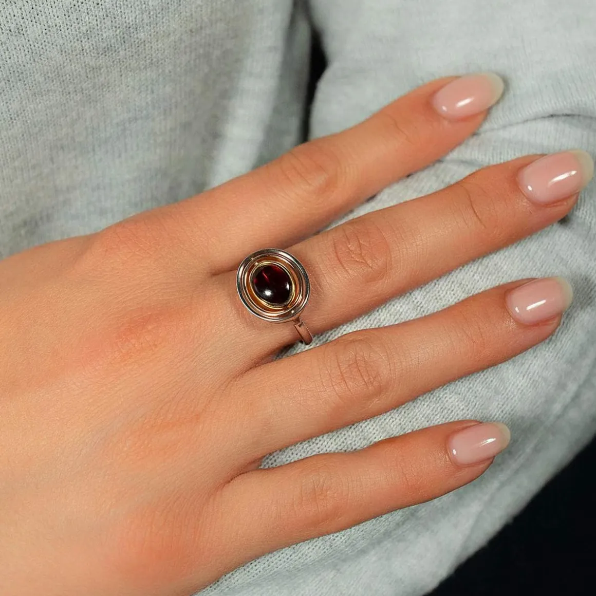 Bague argent 925 3 tons ambre
