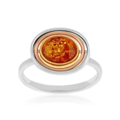 Bague argent 925 3 tons ambre
