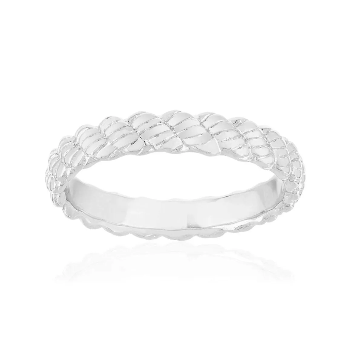 Bague argent 925 torsadée effet cordage