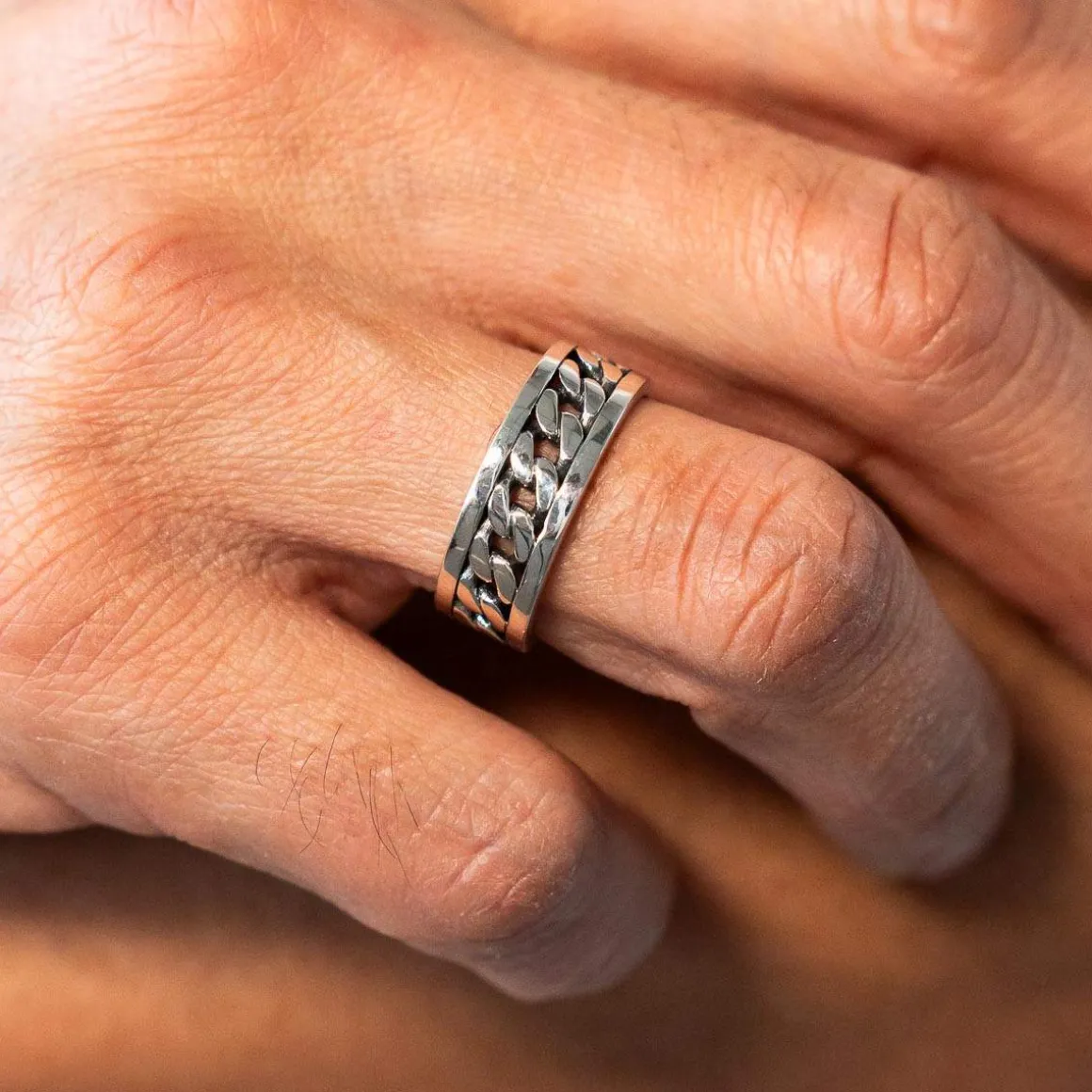 Bague argent 925 vieilli