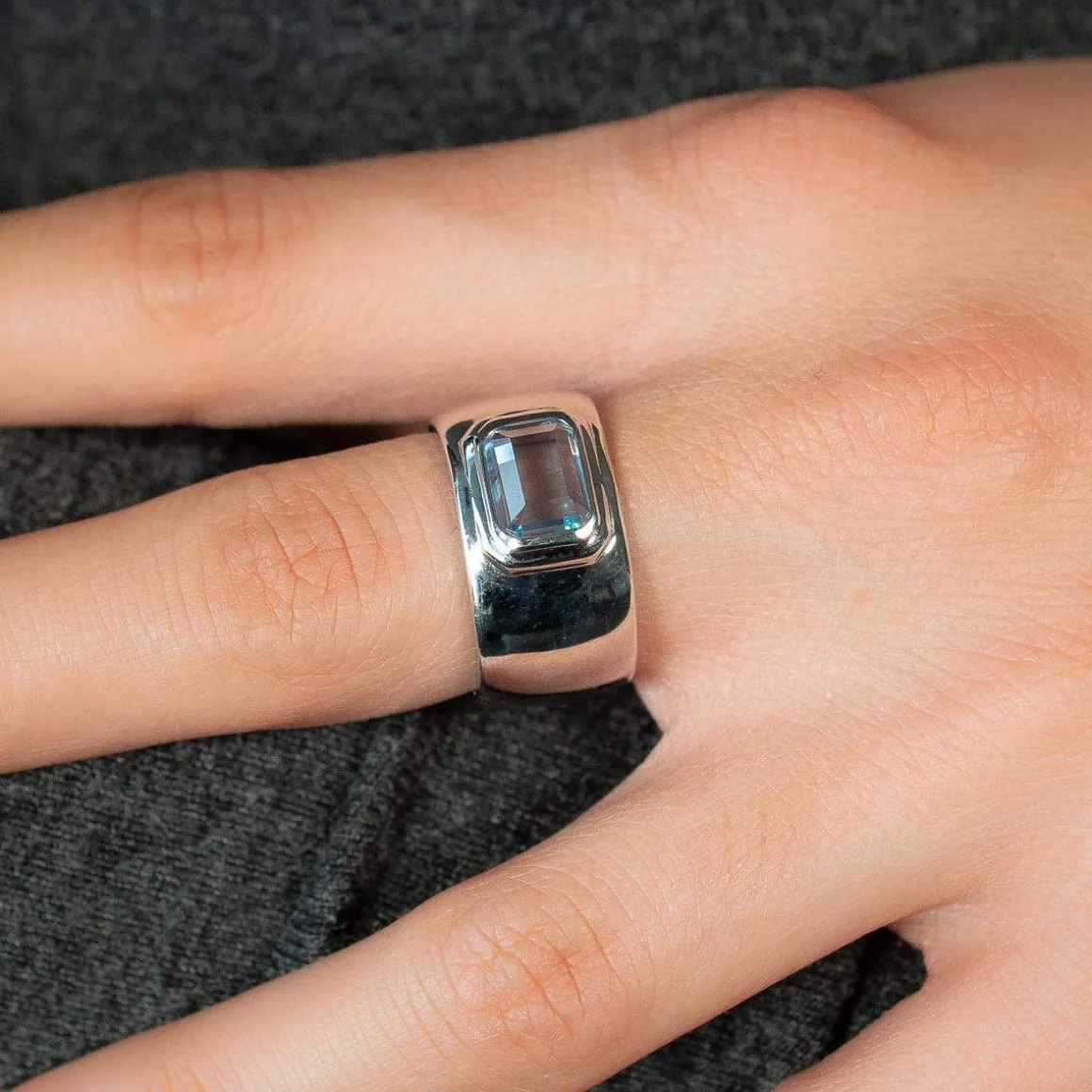 Bague argent zirconia bleu