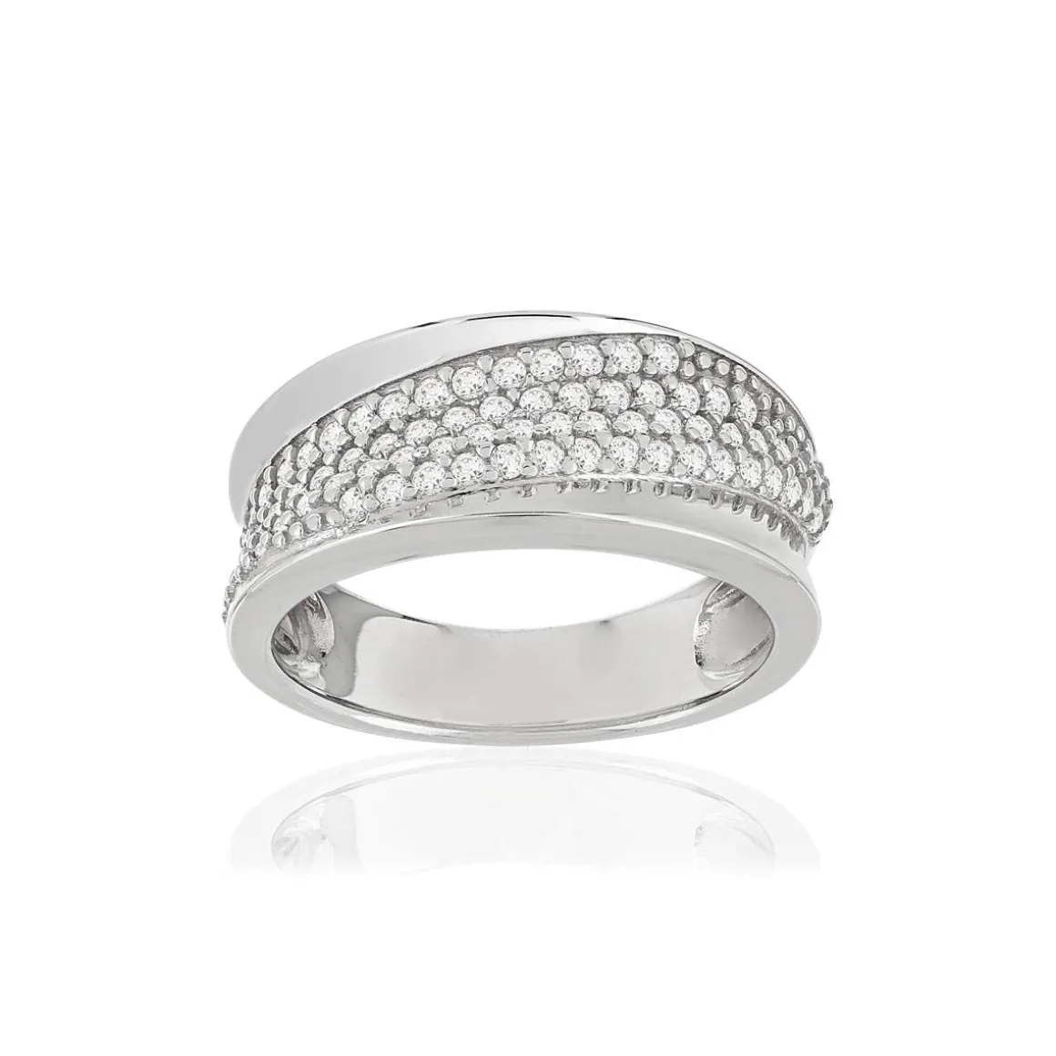 Bague argent 925, zirconias.