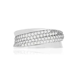 Bague argent 925, zirconias.