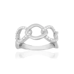 Bague argent zirconias