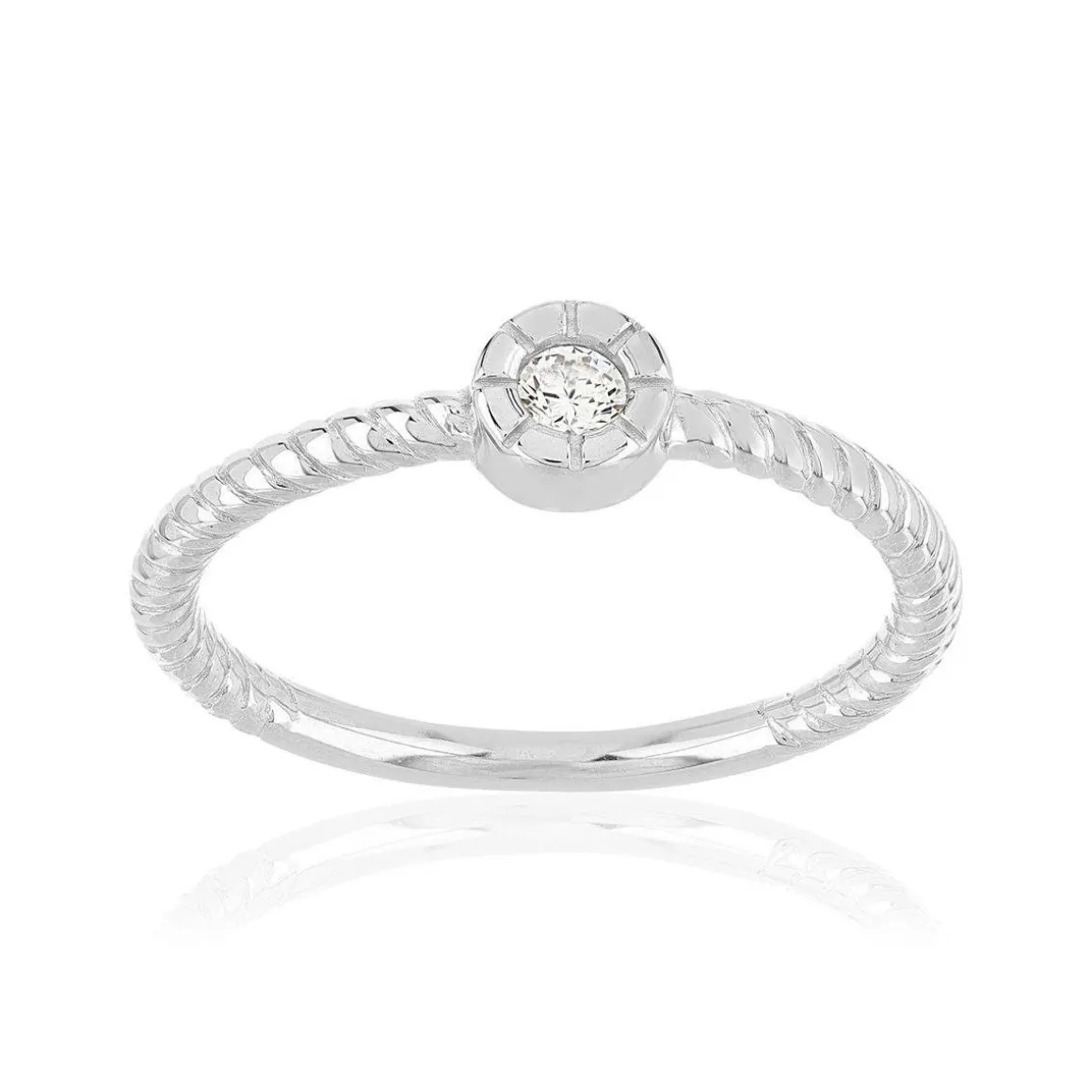 Bague argent zirconias