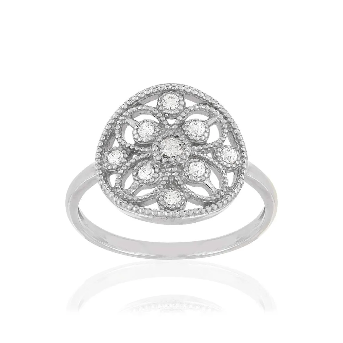 Bague argent 925, zirconias.