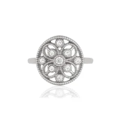 Bague argent 925, zirconias.