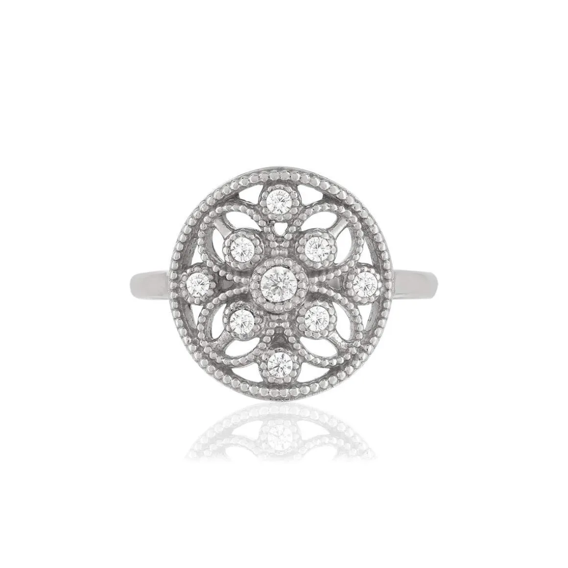 Bague argent 925, zirconias.