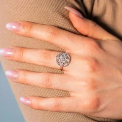 Bague argent 925, zirconias.