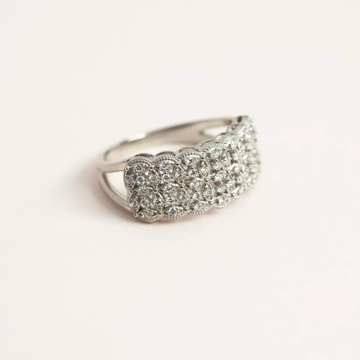 Bague argent 925, zirconias.