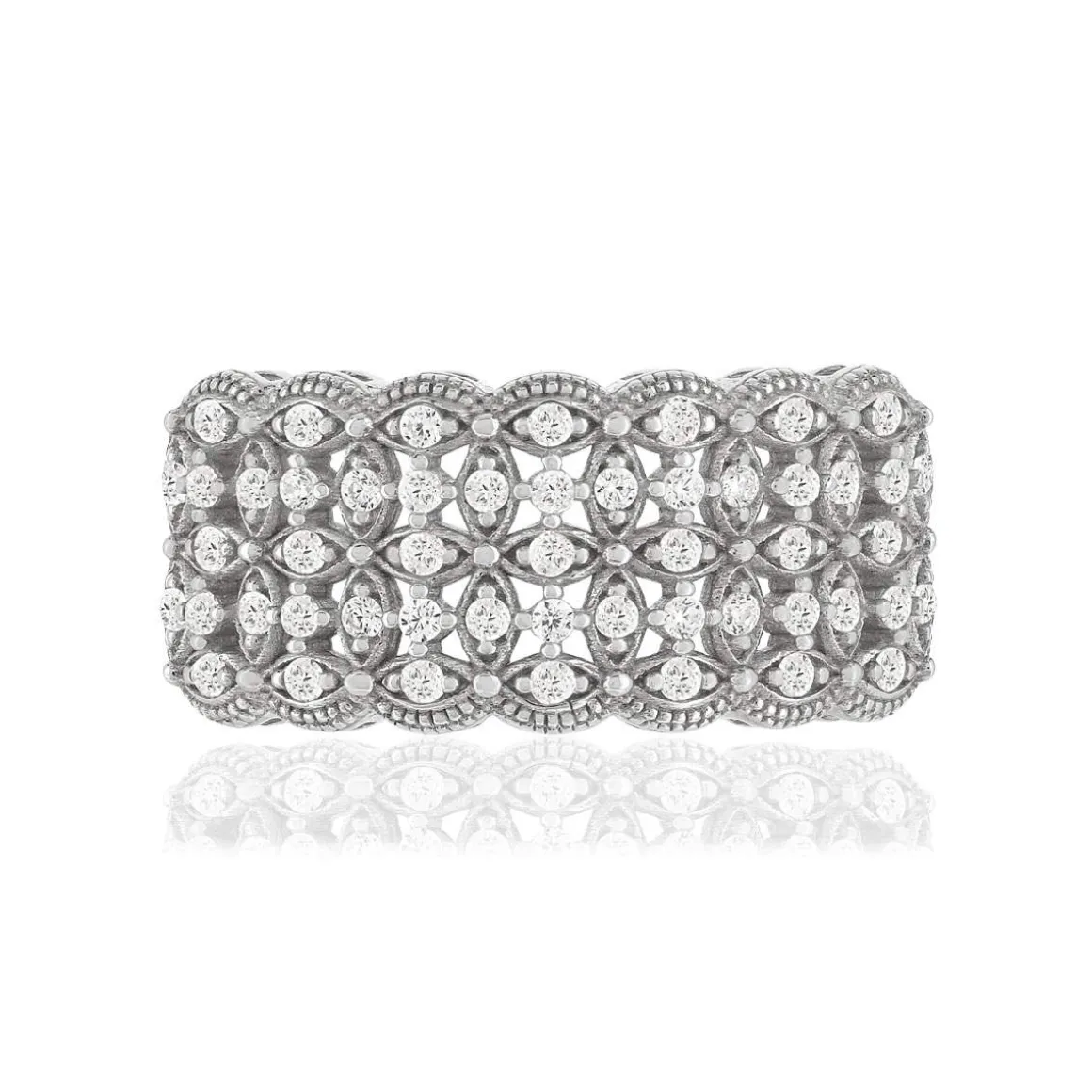 Bague argent 925, zirconias.