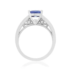 Bague argent 925 zirconias bleu et blanc