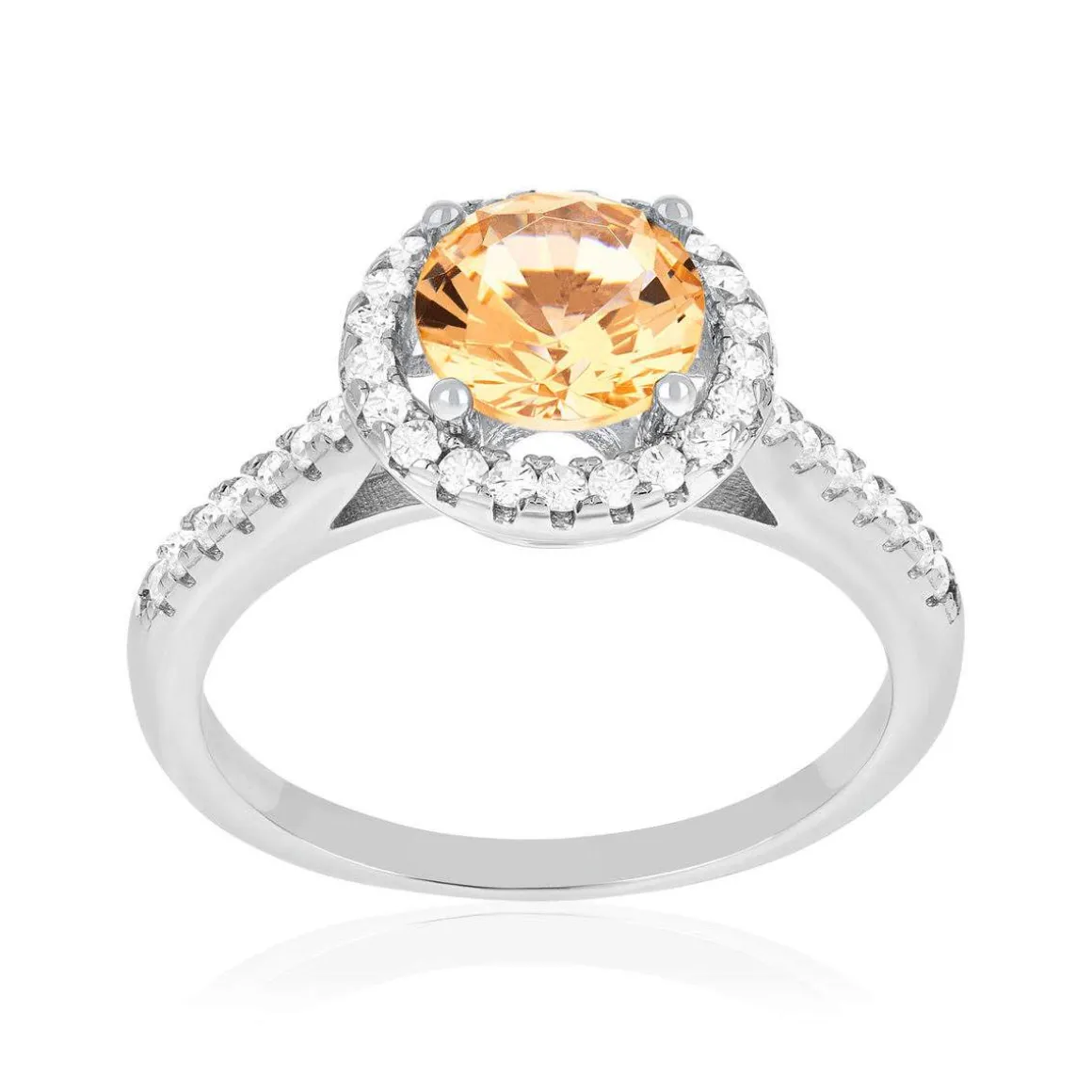 Bague argent 925 zirconias fumé et blanc
