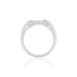 Bague argent 925 zirconias, motif triangle